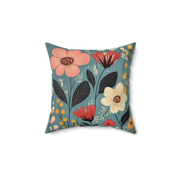 Serenity Blooms - Spun Polyester Square Pillow