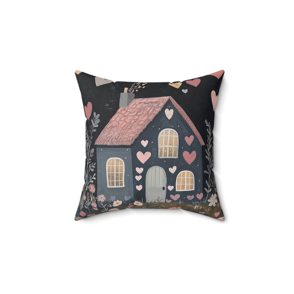 Home is Where Love is - Spun Polyester Square Pillow