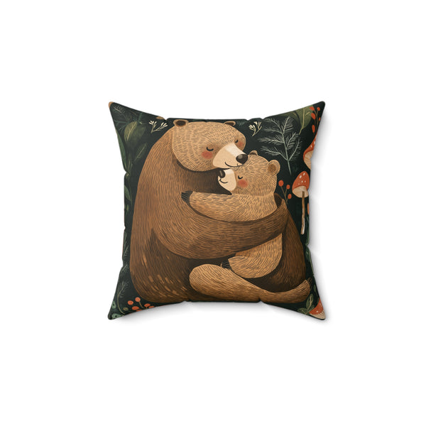 Mamabear Hug - Spun Polyester Square Pillow