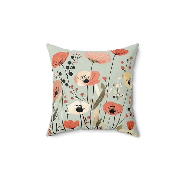 Mood for Flowers - Spun Polyester Square Pillow