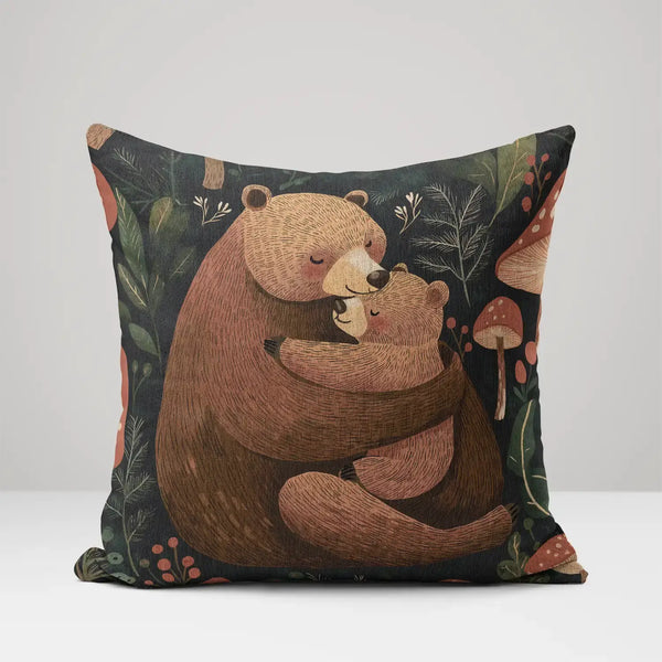 Mama’s Woodland Hug - Woven Throw Pillow