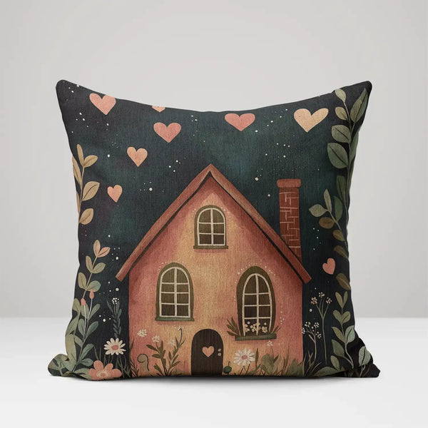 Night Garden of Love - Woven Throw Pillow