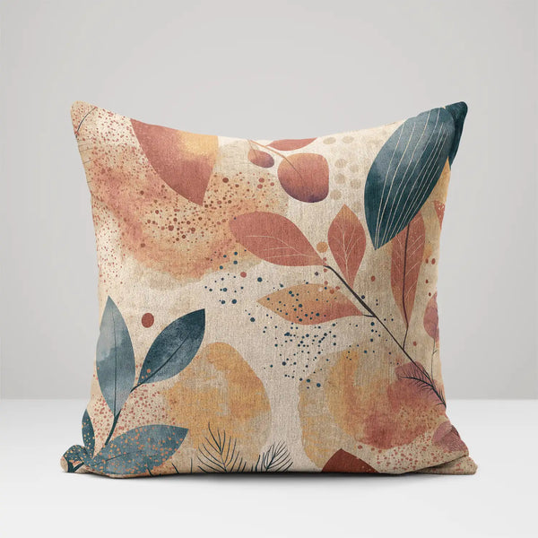 Sunset Leaves - Woven Throw Pillow