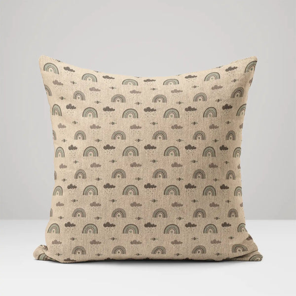 Soft Rainbow Mornings - Woven Throw Pillow