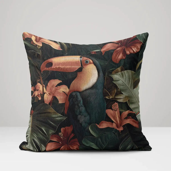 Toucan’s Garden - Woven Throw Pillow