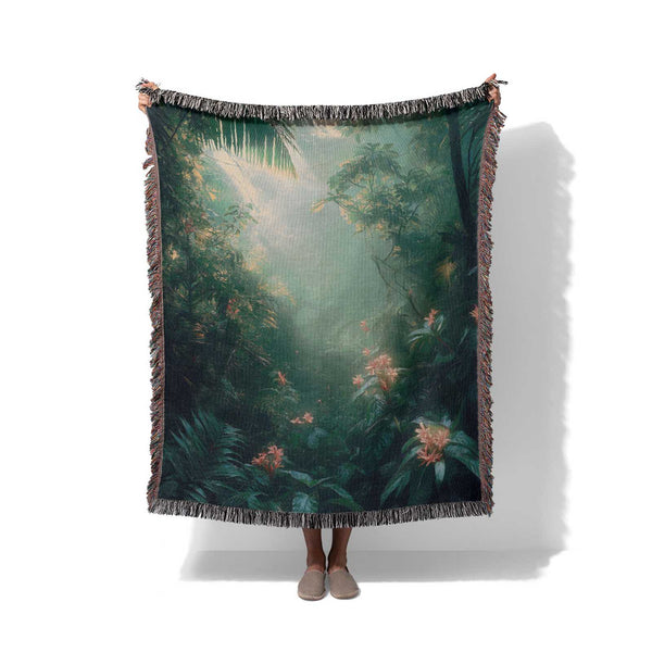 Whispers of the Rainforest - Woven Throw Blanket