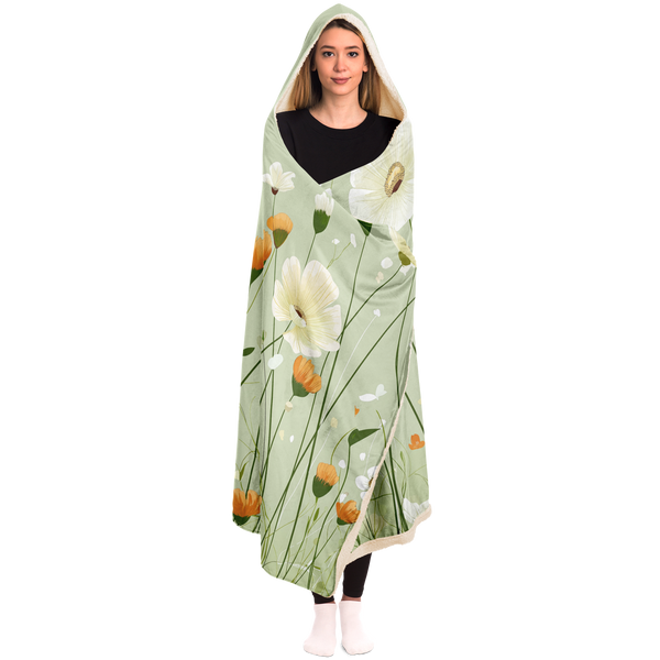 Garden Romance - Hooded Blanket Micro Fleece - AOP