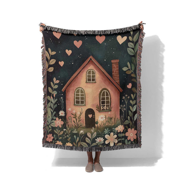 Night Garden of Love - Woven Throw Blanket