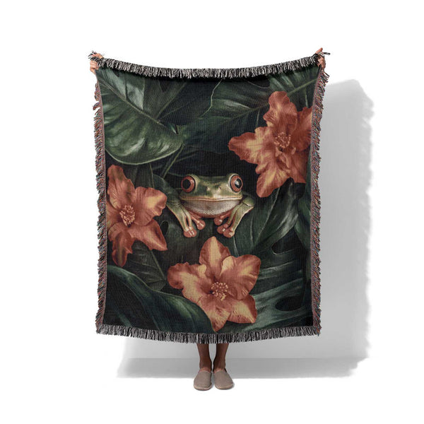 Blossom Frog - Woven Throw Blanket