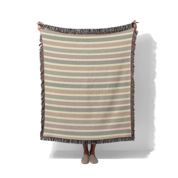 Striped Serenity - Woven Throw Blanket