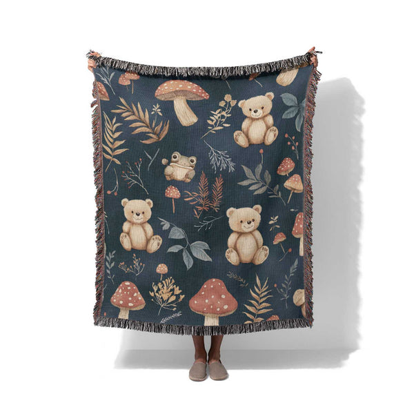 Bears & Toadstool Tales - Woven Throw Blanket