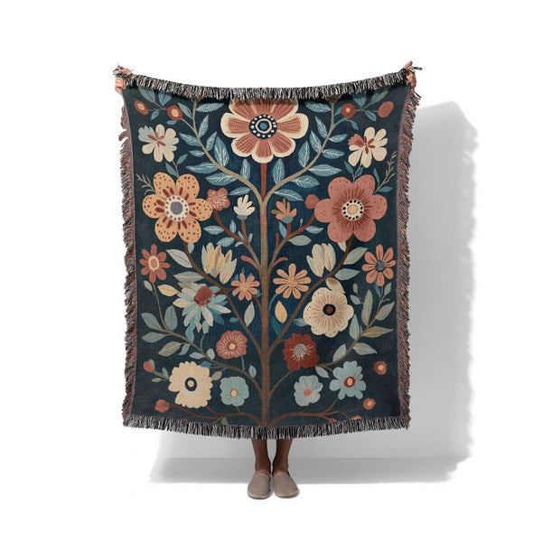 Wildflower Grace - Woven Throw Blanket