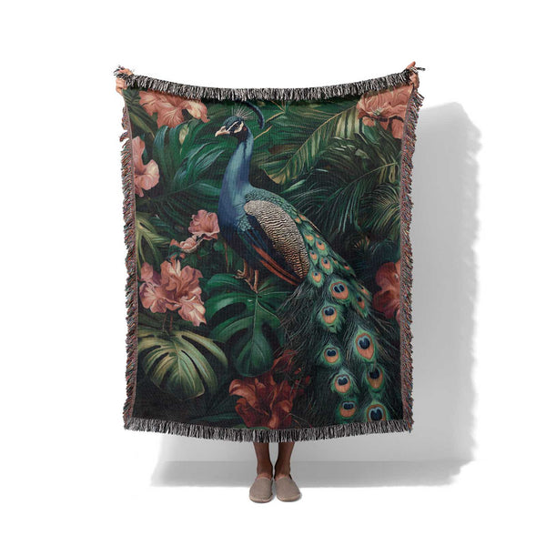 Peacock Dreams - Woven Throw Blanket