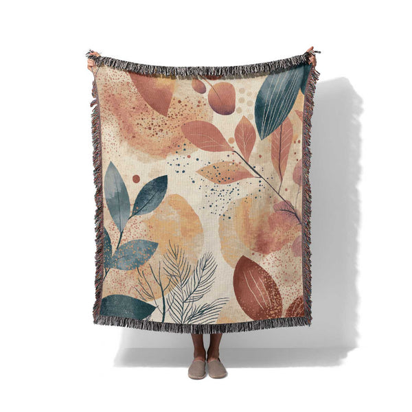 Sunset Leaves - Woven Throw Blanket