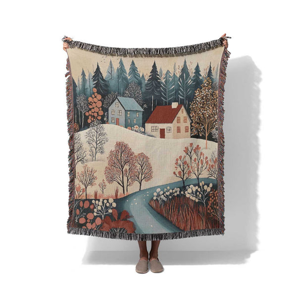 Morning Light on Maple Hill - Woven Throw Blanket