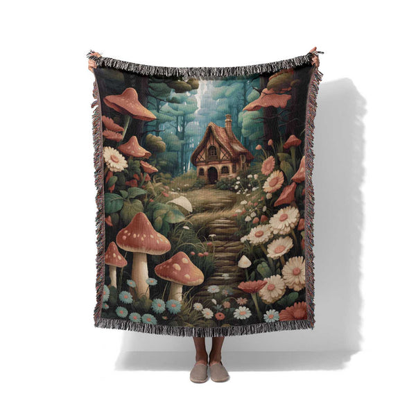 Enchanted Grove Cottage - Woven Throw Blanket