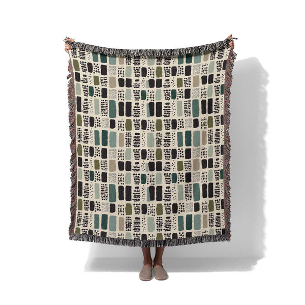 Urban Mosaic Haven - Woven Throw Blanket