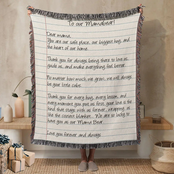Love Letter - Woven Throw Blanket: Handwriting