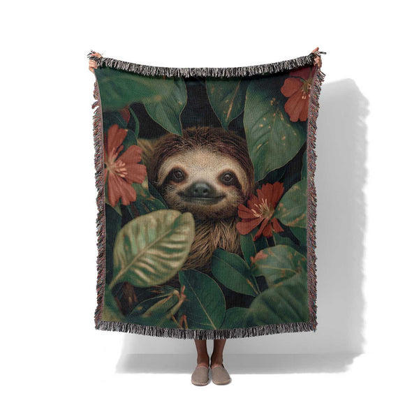 Lazy in Bloom - Woven Throw Blanket