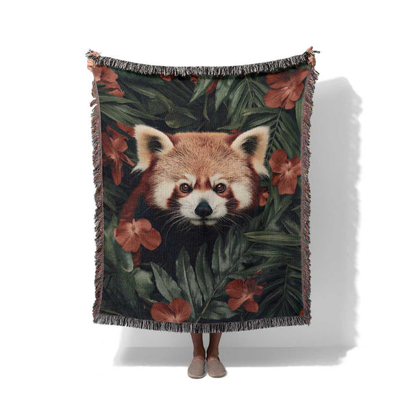 Red Panda Dreams - Woven Throw Blanket