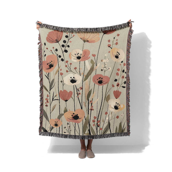 Wildflower Whispers - Woven Throw Blanket